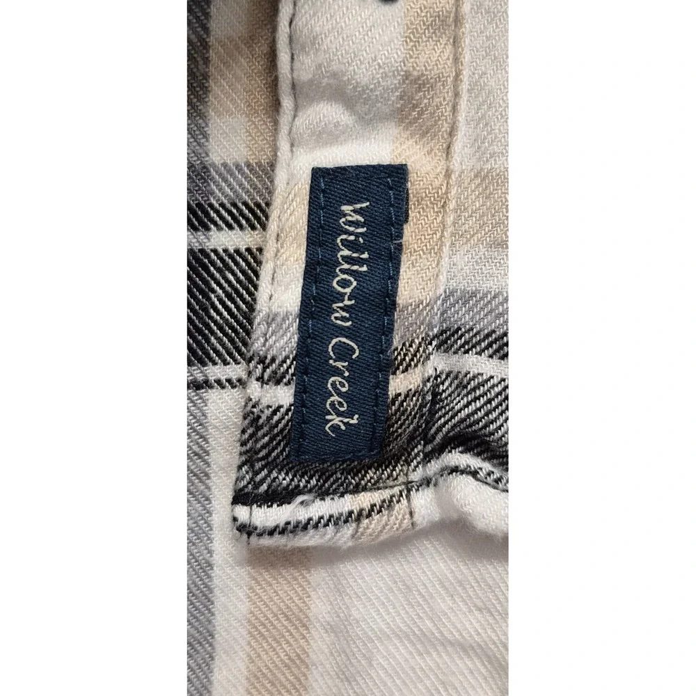 Magellan Willow Creek women's tan/black plaid flannel boyfriend fit shirt‎ 2XL